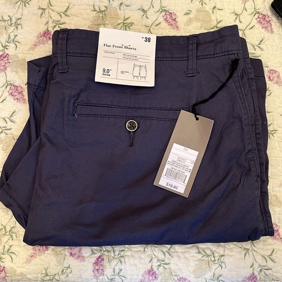 Good Fellow Men's Navy Shorts Flat Front  Size 38 - Picture 3 of 10